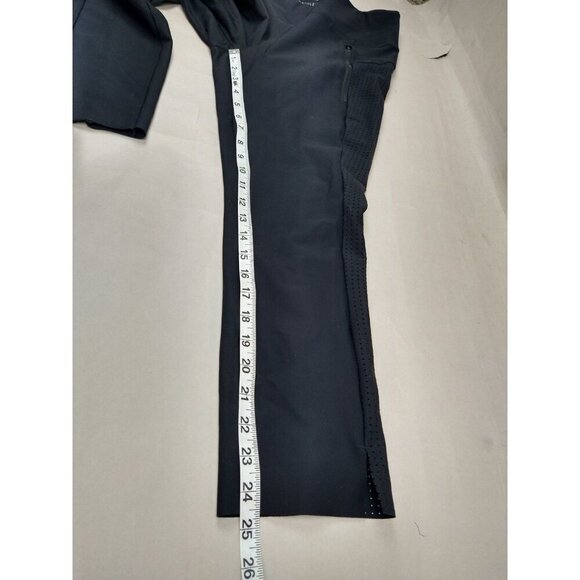 Athleta Mercurial Crop Flare Pants Women's Medium Black Stretch Nylon Mesh - Picture 4 of 14
